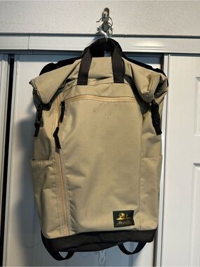 Aime Leon Dore Tan Roll-Top Backpack with Black Accents